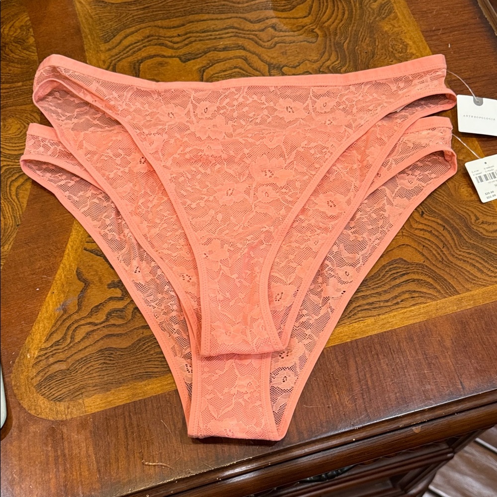 Anthropologie (2) Peach Lace Panties